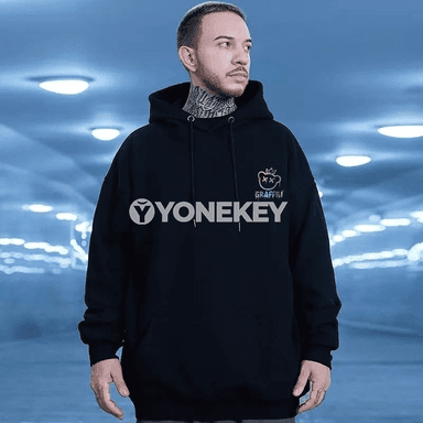 Erkekler üçin ýyly graffiti aýy şekilli hoodi, M-8XL