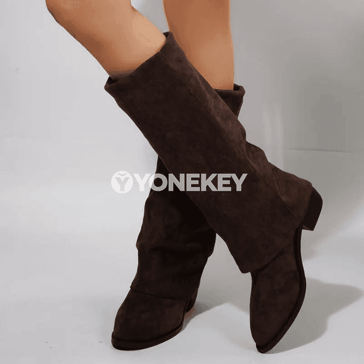 Zenanlar üçin ýokary dyzly modaly ädikler, uçly burunly kowboý stil