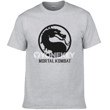 Mortal Kombat ýazgysy bolan erkek/zenan köýnek, gysga ýeňli