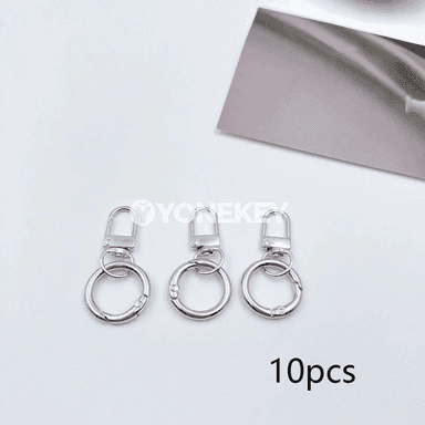 10 sany metal açar halkasy we krapany – DIY üçin brelok aksessuary
