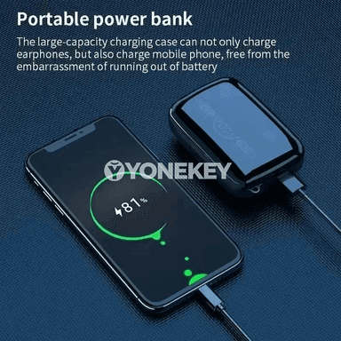 TWS Bluetooth naushnikler 5.3, 9D ses, sensorly displeýli, simsiz