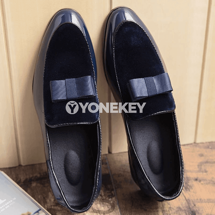 Erkekler üçin klassik toý aýakgaby, slip-on loafer, rahat model