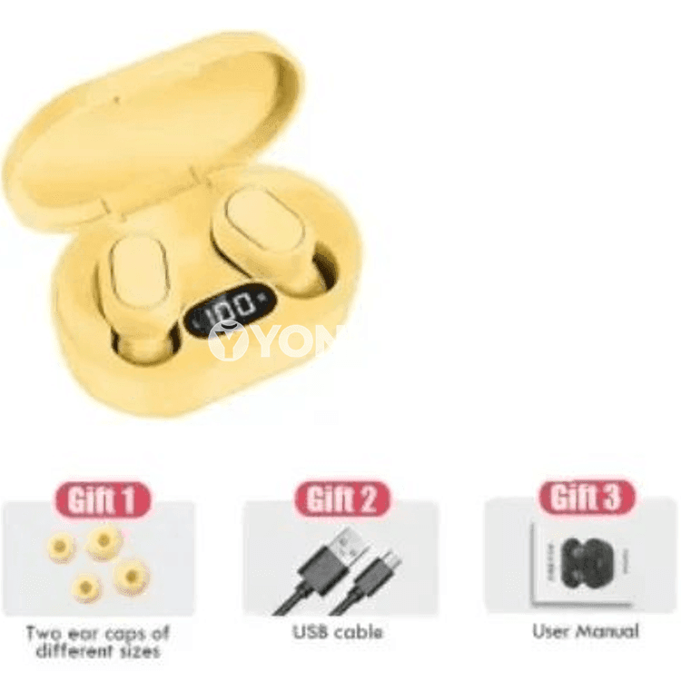 NEW E7S TWS simsiz Bluetooth 5.0 nauşnik, mikrofonly, suw geçirmez