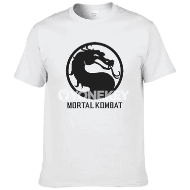 Mortal Kombat ýazgysy bolan erkek/zenan köýnek, gysga ýeňli