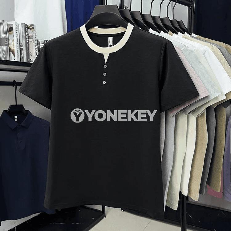 Erkekler üçin gündelik ýeňil Henley futbolka, dem alýan, rahatly