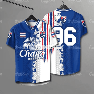 Chang pil çap edilen giň futbolka, tomusky streetwear stil