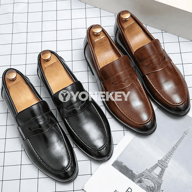 Erkekler üçin klassiki deri loafers köwüşler, ofis we gündelik ulanyş üçin