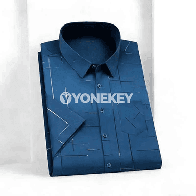 Erkekler üçin tomus köýnegi, geometrik nagyşly, düwme-li, jübili