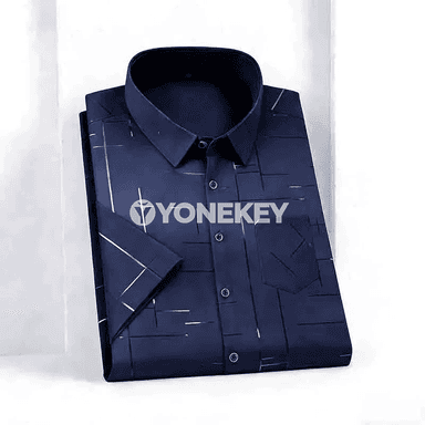 Erkekler üçin tomus köýnegi, geometrik nagyşly, düwme-li, jübili