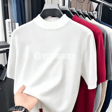 Erkekler üçin gündelik dem alýan mock neck futbolka
