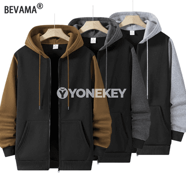 Erkek zipli hoodie, ýyly we giň kesim, güýz-ýaz üçin