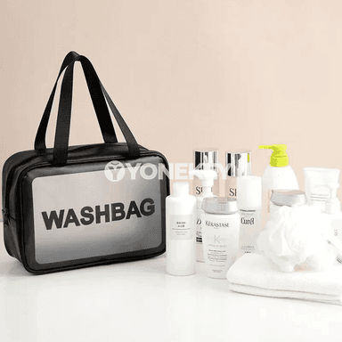 Aýallar üçin göçme transparent kosmetik sumka, suw geçirmeýän