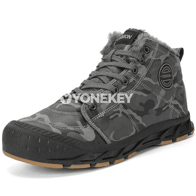 Erkekler üçin gyş ýyly snow boots, ýokary hilli kamuflýaj aýakgaplar