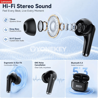 Lenovo LP40 Pro TWS Bluetooth 5.4 simsiz nauşnikler, mikrofonly