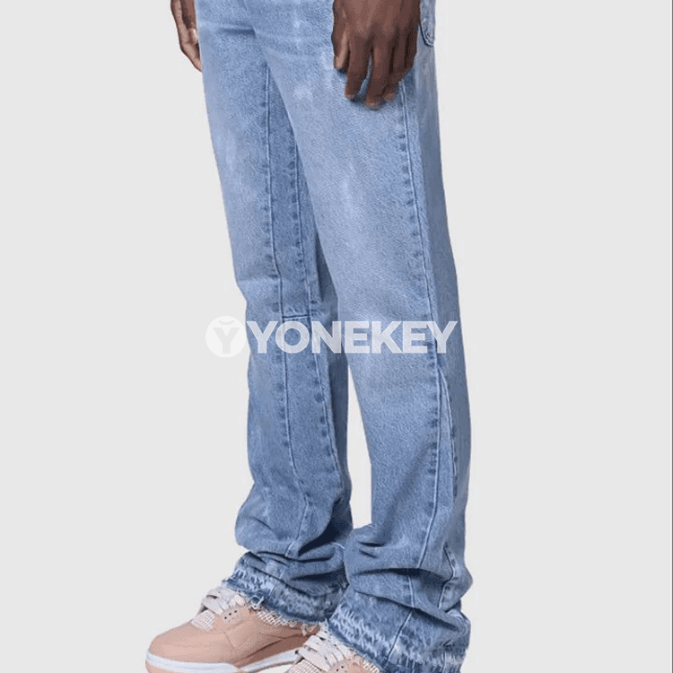 Erkekler üçin vintage göni jeans balak, orta belli