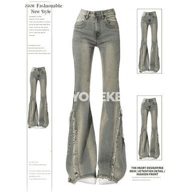 Zenanlar üçin giň gaýyşly denim jalbar, ýaz-tomus gündelik stil