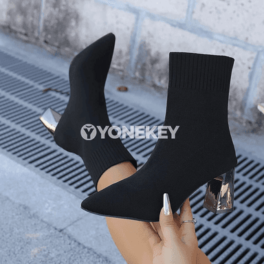 Zenanlar üçin moda beýik ökjeli ankle ädikler, elastik, dar oturymly