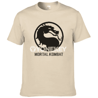 Mortal Kombat ýazgysy bolan erkek/zenan köýnek, gysga ýeňli