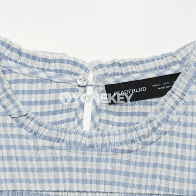Zenanlar üçin ýeňil plaid ýeňsiz bluzka, şik ykjam stil