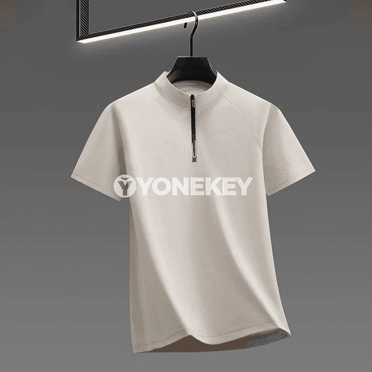 Erkekler üçin dem alýan ýarym zip polo köýnek, gündelik we sport üçin
