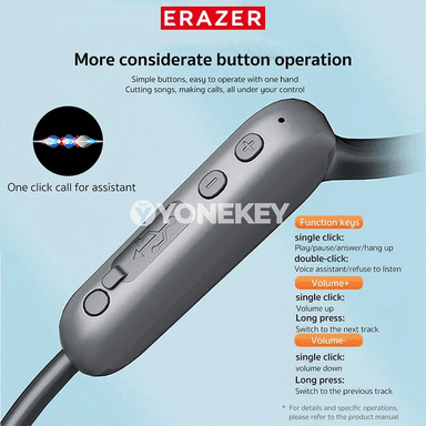 ERAZER XF22 sport Bluetooth gulaklyklar, boýunly simsiz ses diňleýji