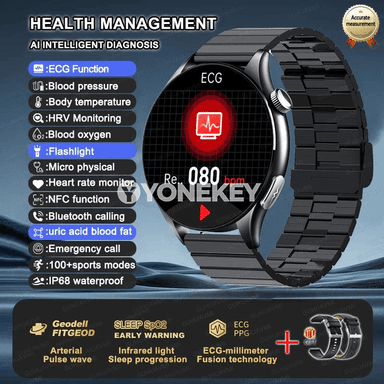 GUHUAVMI saglyk gözegçilik akylly sagady, ECG+PPG, IP68