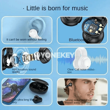 Simsiz Bluetooth nauşnik, ses azaltma, LED görkeziji, mikrofonly