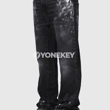 Erkekler üçin vintage göni jeans balak, orta belli
