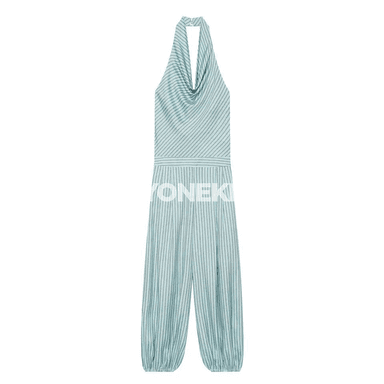 Zenanlar üçin zolakly halter boýunly jumpsuit, tomusky