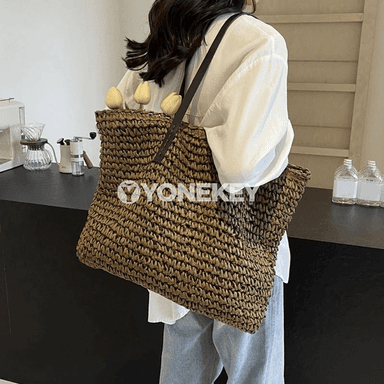 Zenanlar üçin örülen sypal uly tote sumka — tomusluk egin sumkasy