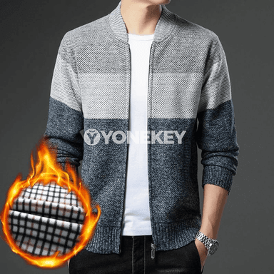 Erkekler üçin ýyly fleece kardigan — güýz-gyş üçin rahat model