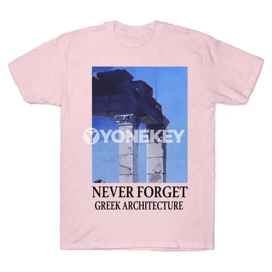 Never Forget Greek Architecture çaply erkek-zenan futbolka, giň kesim
