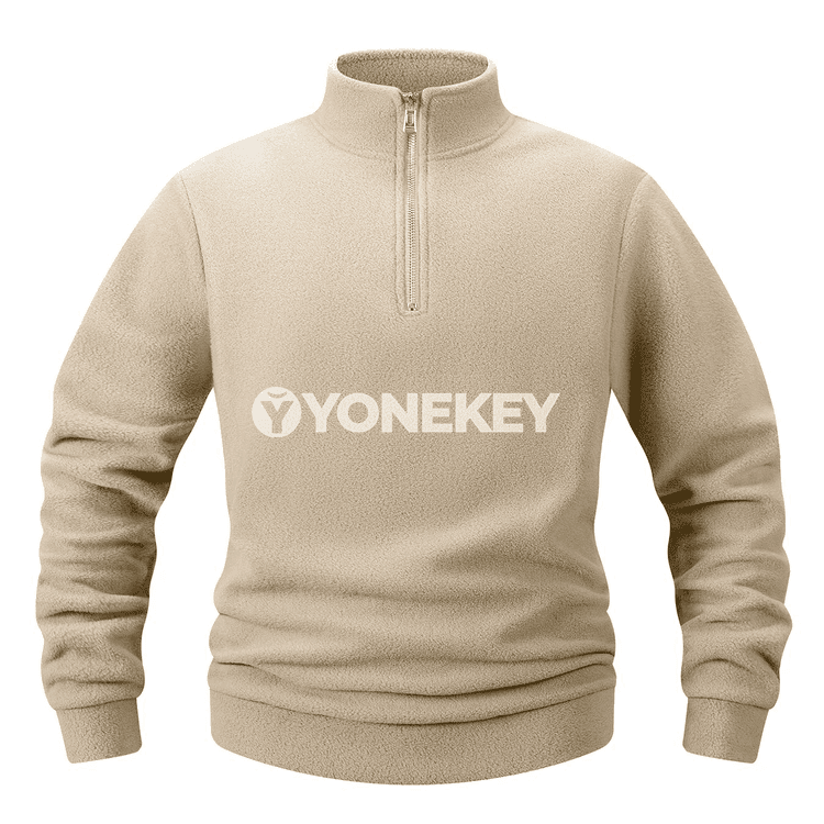 Erkekler üçin ýyly fleece switer, ýokary boýunly, güýz-gyş üçin