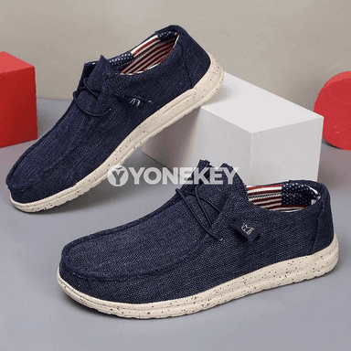Erkekler üçin rahat kanwa slip-on aýakgaplar, 40-47 ölçeg