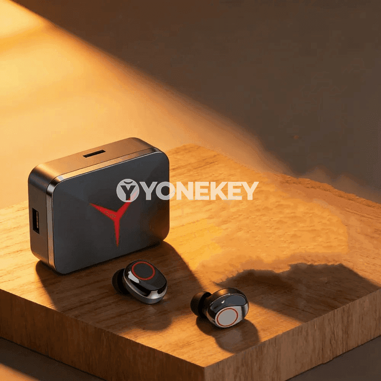 TWS simsiz Bluetooth nauşnikler, mikrofonly, sport üçin