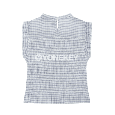 Zenanlar üçin ýeňil plaid ýeňsiz bluzka, şik ykjam stil