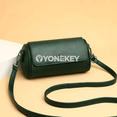 Zenanlar üçin kiçi crossbody sumka — silindr görnüşli, sade stil