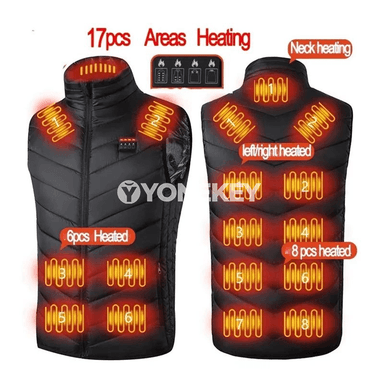 Erkekler üçin USB ýyladyş ýeňsiz jaket, gyş üçin ýyly ýylylyk vest