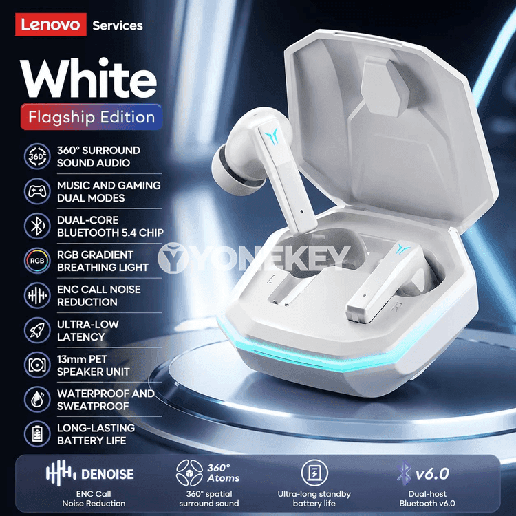 Lenovo GT105 simsiz Bluetooth nauşnikler, sport we oyun üçin