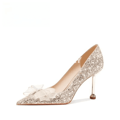 Şinly ýaýly gelin köwüşleri, uçly, 5-8 sm inçe ökjeli