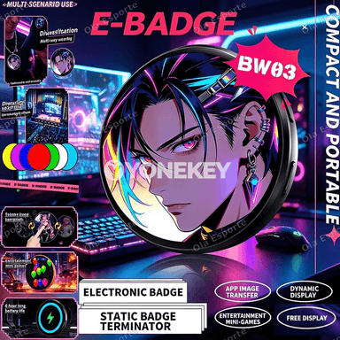 1,5 dýuým Bluetooth akylly badge, sanly ekranly bildiriş tagtasy