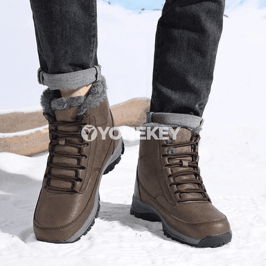 Erkekler üçin ýyly gyş etikleri, ýokary hilli rahat ankle boots