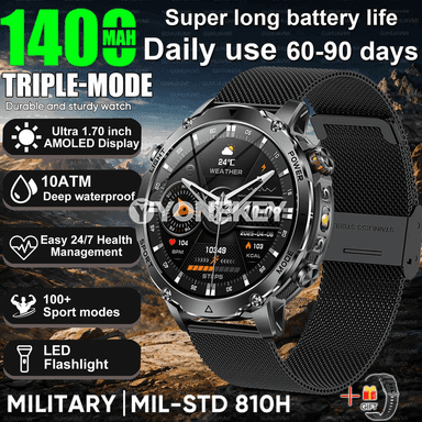GUHUAVMI 1.7" GPSli sport akylly sagat, 10ATM, 1400mAh