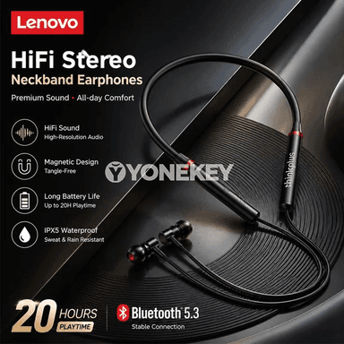 Lenovo HE05X simsiz Bluetooth naýnikler, magnitli boýuntakly