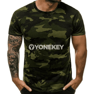 Erkekler üçin 3D kamuflýaj sport futbolkasy, çalt guradyjy