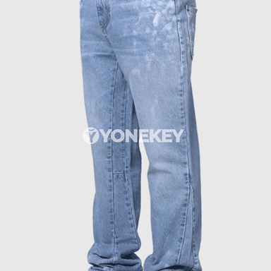 Erkekler üçin vintage göni jeans balak, orta belli