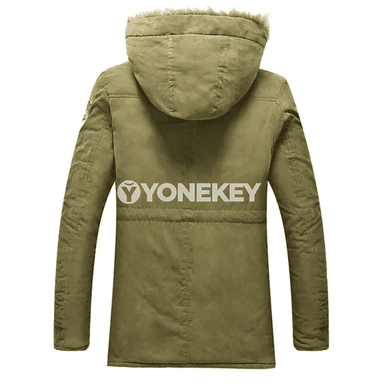 Gyş üçin ýyly erkek parka, kapýuşonly, ýumşak içlikli