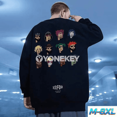 Erkekler üçin oversized sport switeri, reňkli avatar çaply