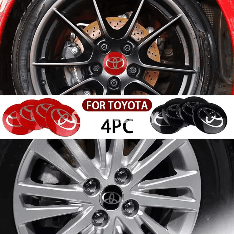 Toyota Rav4, Corolla, Camry üçin 56 mm alýumin disk merkezi stikeri, 4 sany