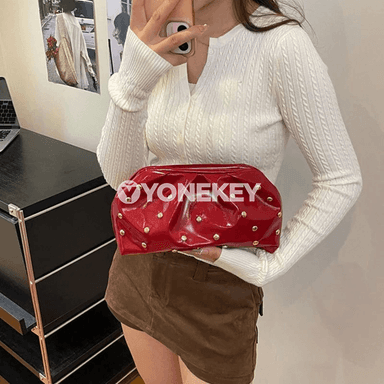 Zenanlar üçin ýönekeý döwrebap clutch sumka, PU deri